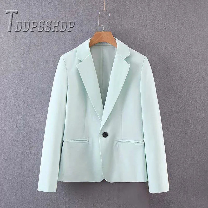 

Candy Green Color Women Coat 2019 Office Lady Female Jacket