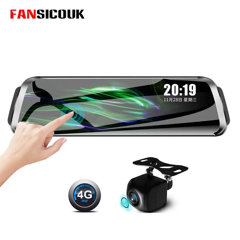 

FANSICOUK 10 inch Touch Screen Car Dvr 4G ADAS Dash Cam Mirror Recorder GPS Navigation Dvr Dash Camera With Rearview Mirror