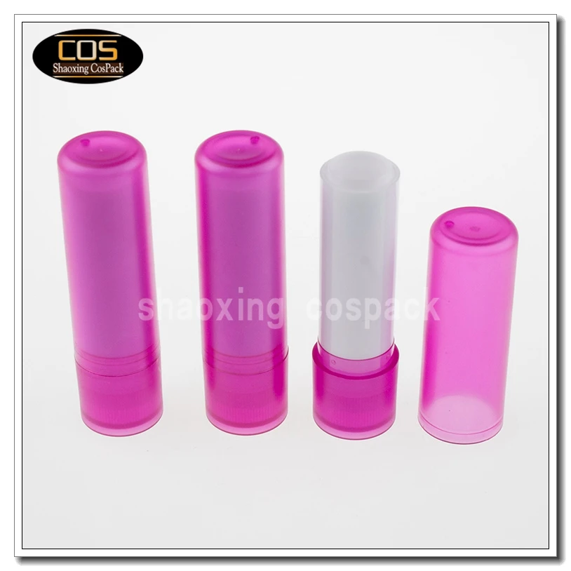 LB02 5g colored round empty lipbalm tubes, hot pink empty lipbalm cases packaging wholesale