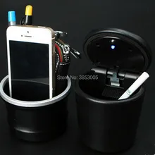 Последняя стайлинга автомобилей пепельницы для авто с светодиодный светильник аксессуары для bmw e91 ford focus 2 renault clio 4 mercedes w204 opel insignia