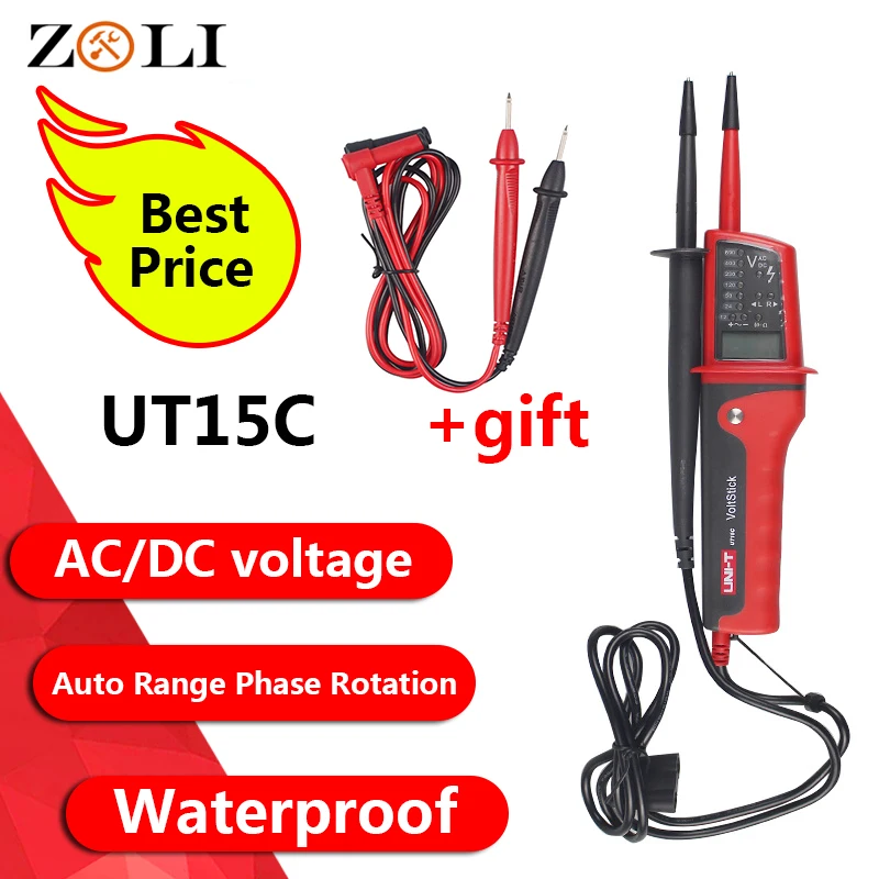 UNI-T UT15B Voltage Tester LED Pen Voltmeter Auto Voltmeter AC DC Voltmeter 0/ / 690/ V
