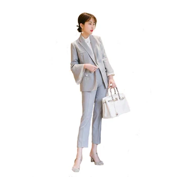 

Autumn New Striped Fashion Ensemble Femme Deux Pieces Temperament Generous Two Piece Set Trendy Wild Costumes For Women