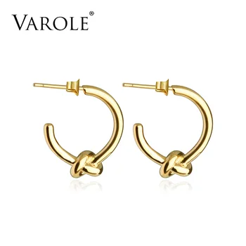

VAROLE Wholesale Classic Knot Earings Round Gold Color Stud Earrings For Women Jewelry Oorbellen Ohrringe Earring Brincos
