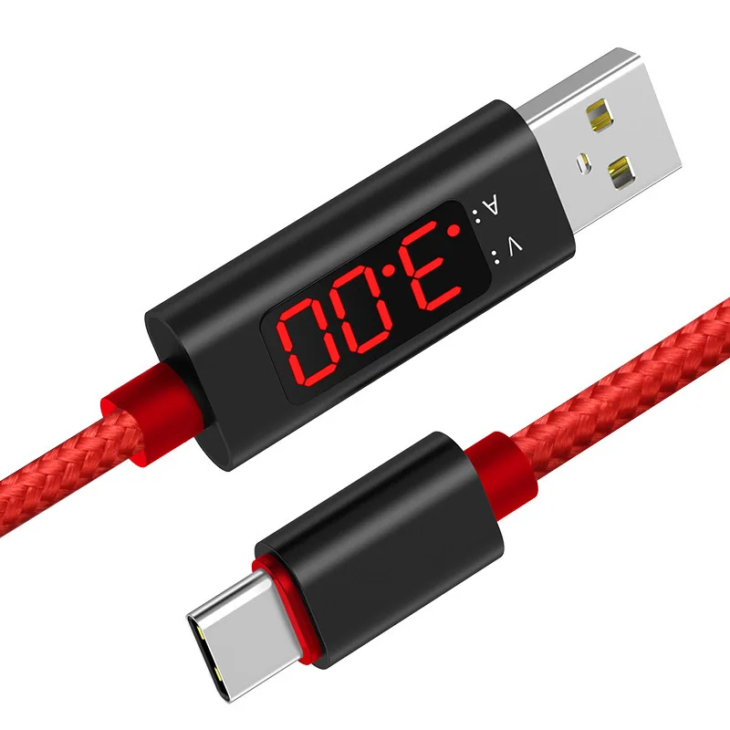 3а(макс.) Кабель Micro USB для зарядки данных цифровой светодиодный кабель с нейлоновой оплеткой для samsung Xiaomi LG - Тип штекера: red