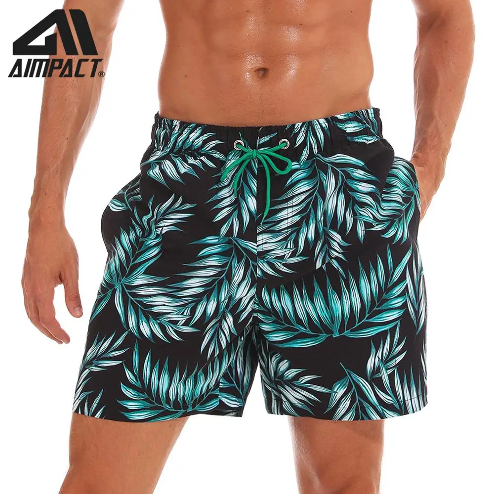 

AIMPACT Men's Swimming Trunks Quick Dry Bathing Suits Beach Holiday Party Board Shorts Bamboo Leaves Boxing Shorts AM2193