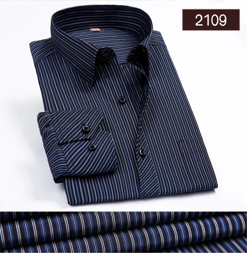 Camisa não-ferro tamanho regular masculina, manga longa
