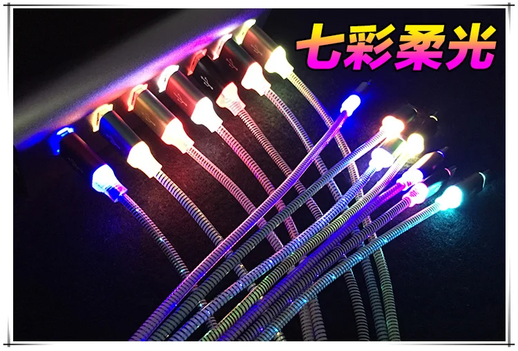 8Pin Micro LED Light USB 3.1 Type c Fast Charger Sync Cable Cord for