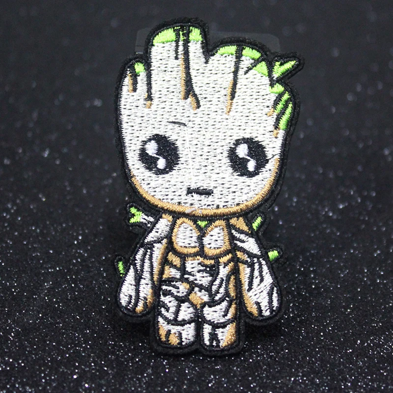 

Pulaqi Marvel Patch Guardians Galaxy Patches For Clothes Stickers Iron-on Clothing Patches Cartoon Tree Man Groot Parche marvel