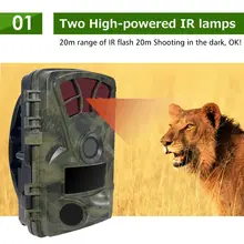 Охотничьи ловушки 16MP 1080 P, камера для охоты на ферму, игра, Скаутинг, камера ночного видения с замедленной съемкой, 65 футов, 120 градусов, PIR Motion