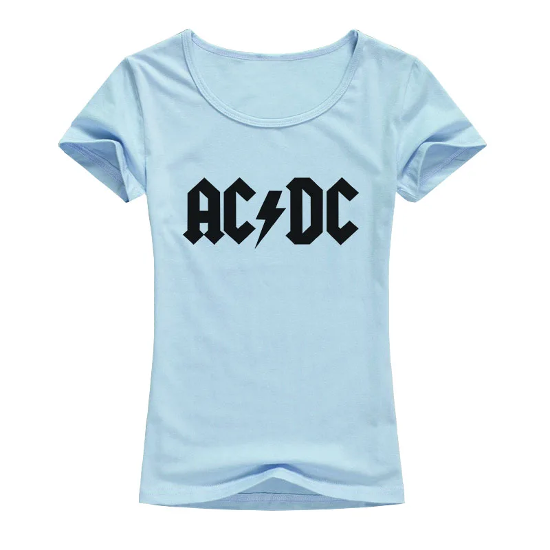 

Fashion AC DC Printed T Shirt Women AC DC Rock T-shirts Summer Short Sleeve Hip Hop Tee Tops Camisetas Femme A004