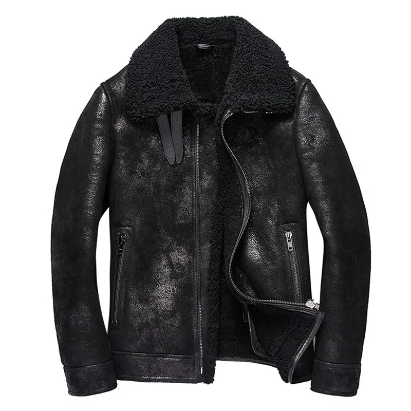 black shearling jacket mens