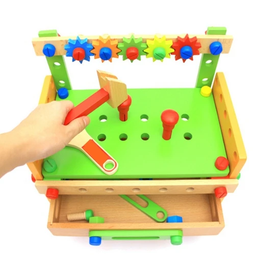 Montessori DiY wooden screw math toy for kids 3 year old removable toy assembling tool table learning Educational toys