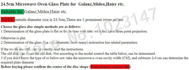 Microwave Oven 27cm Diameter Glass Plate for Galanz Midea Microwave Oven  Parts Accessories - AliExpress