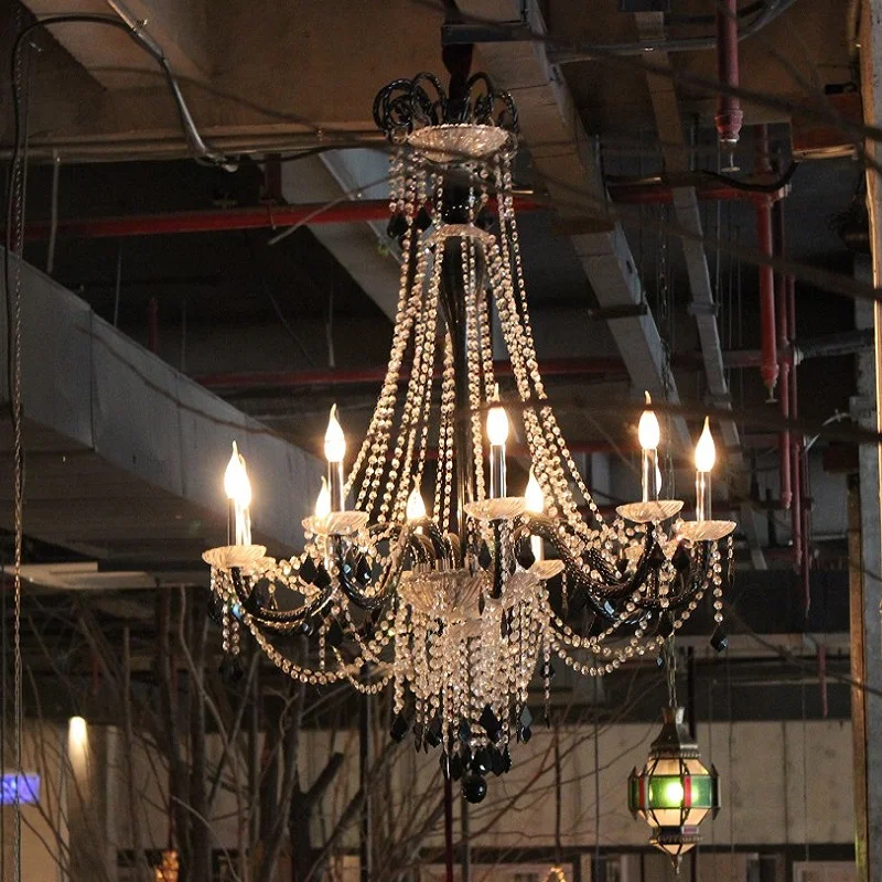 

European Crystal Chandeliers Lustre Led Crystal Chandelier Lighting For Bar Cafe Living Room Lobby Hotel Villa Engineering