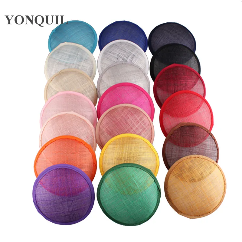 

2020 Multiple Color 13CM ROUND SINAMAY Fascinator Base for Headpiece New DIY Women red Party Fascinator Hat 12pcs/Lot WHolesale