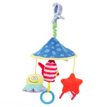 Baby Toys Rattles Toy Kids Soft Cartoon Plush Toy Animal Clip Baby Crib Bed Hanging Bells Toys for Stroller