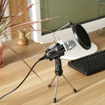 

Microphone Tripod Stand Desktop Microphone Bracket with Shock Mount Mic Mikrofon Holder Clip and Filter