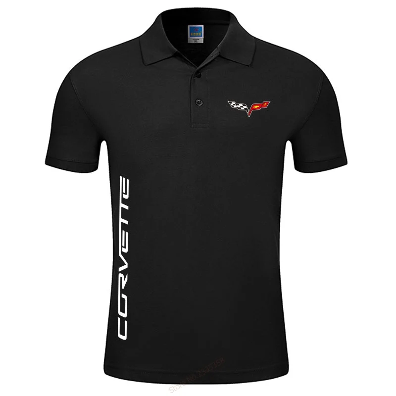 

MAN Women 2019 Summer Hot Sale Cotton Turn-down Collar Short Sleeve chevrolet corvette polo Shirt