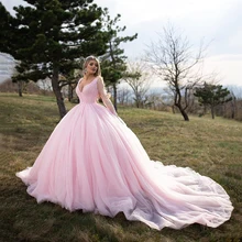 Бальное платье принцессы с цветочным рисунком, Розовое Бальное Платье, пышные платья года, Аппликация из бисера, тюль, без рукавов, кружевной лиф, длинные платья для выпускного вечера