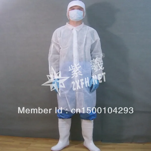 

10 pieces White Thicken Non-woven Gowns Medical Gown Food Industry Used Suits
