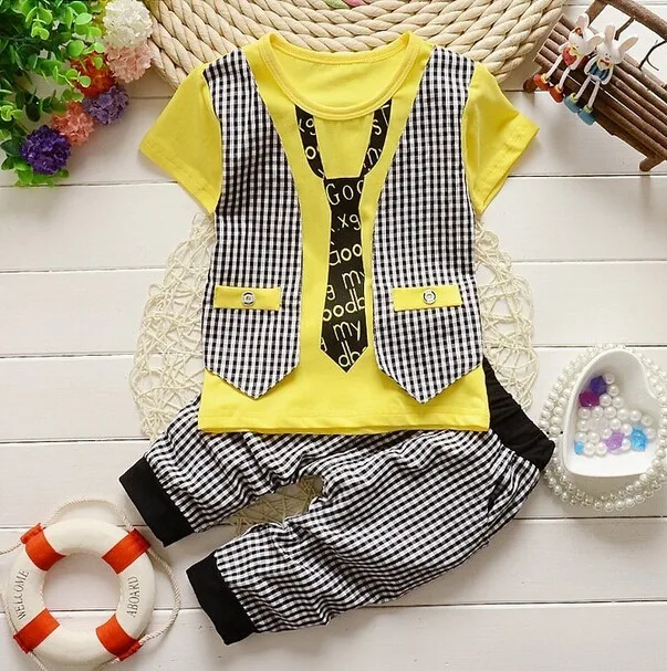 2015-Baby-Boy-christmas-outfits-Clothes-set-Toddler-Boys-summer-Clothing-Set-Gentleman-vest-T-shirt