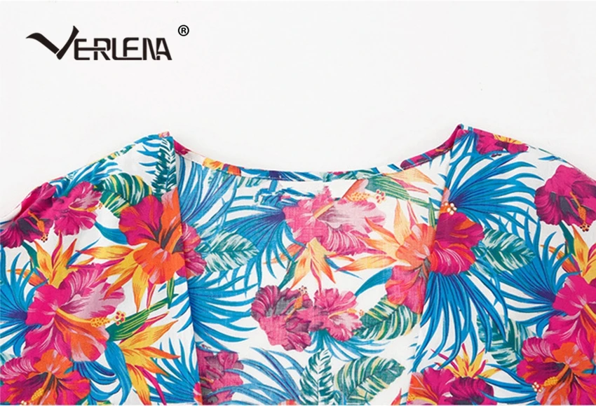 Verlena, комплект из 3 предметов, Корейская Пижама, пижамный комплект, пижама для женщин, высокое качество, хлопок, ярко-розовый, красный, свободный халат, кимоно с принтом