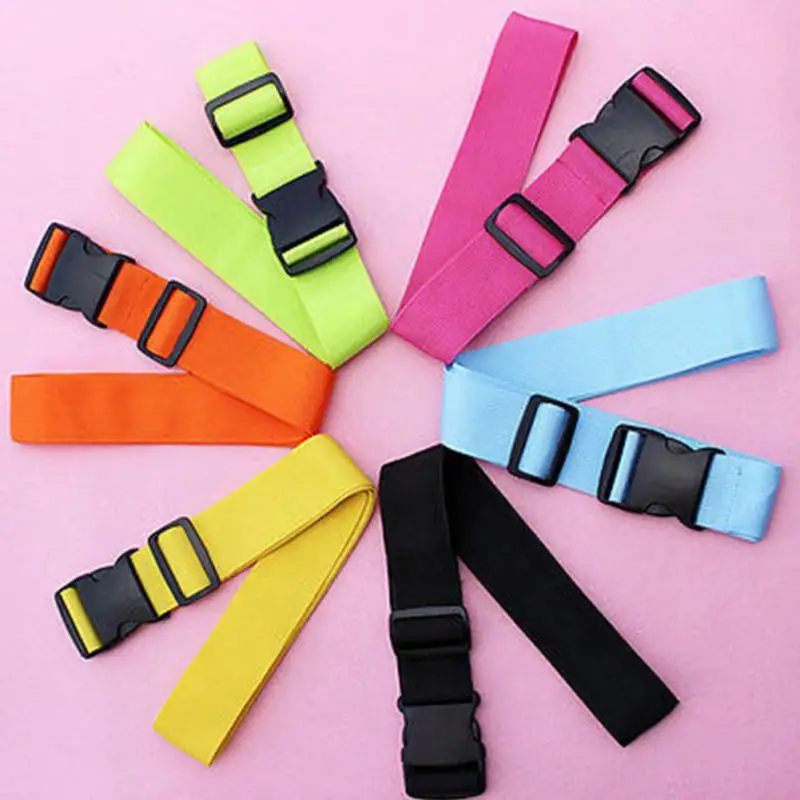 

Top Quality Colorful Adjustable Nylon Lock Travel Luggage Straps Belt Protective Travel Accessories Suitcase Packing Belt