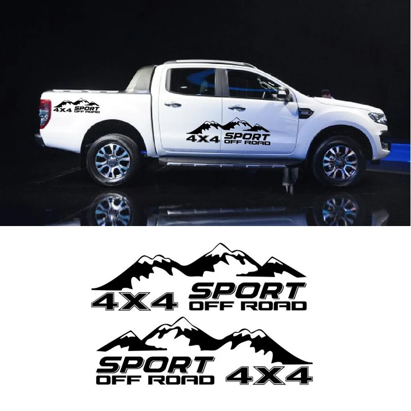 Наклейка для кузова 130*40 см, автомобильная горная 4x4 внедорожная дверь, автомобиль, грузовик, задний декор, самоклеющаяся