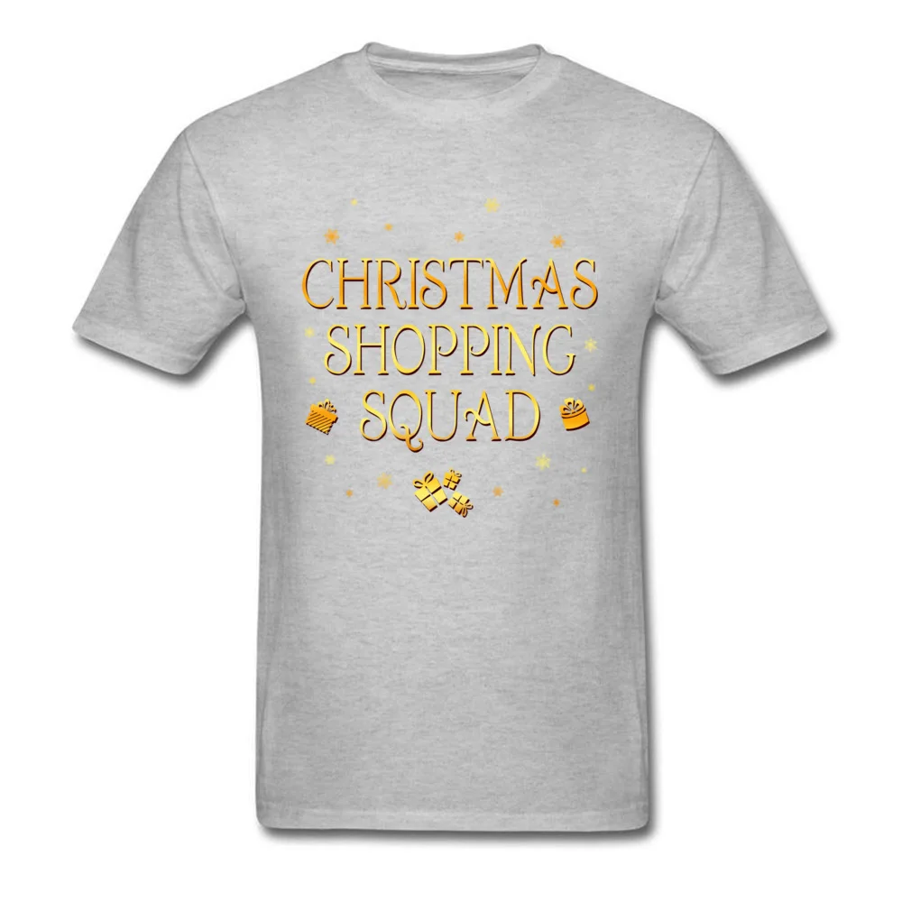 Christmas Shopping Squad Pure Cotton Men's Short Sleeve Tops T Shirt Normal Summer T Shirts Normal Sweatshirts Fitted Crewneck Christmas Shopping Squad grey