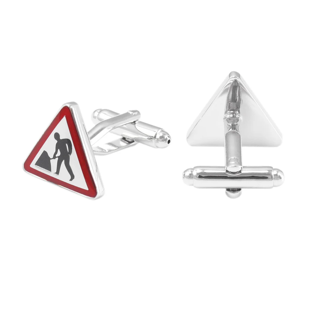 Fashion Road Work Design Triangle Cufflinks for Mens Shirt  Brand Fashion Brass Cuffs link Button High Quality Luxury Wedding 