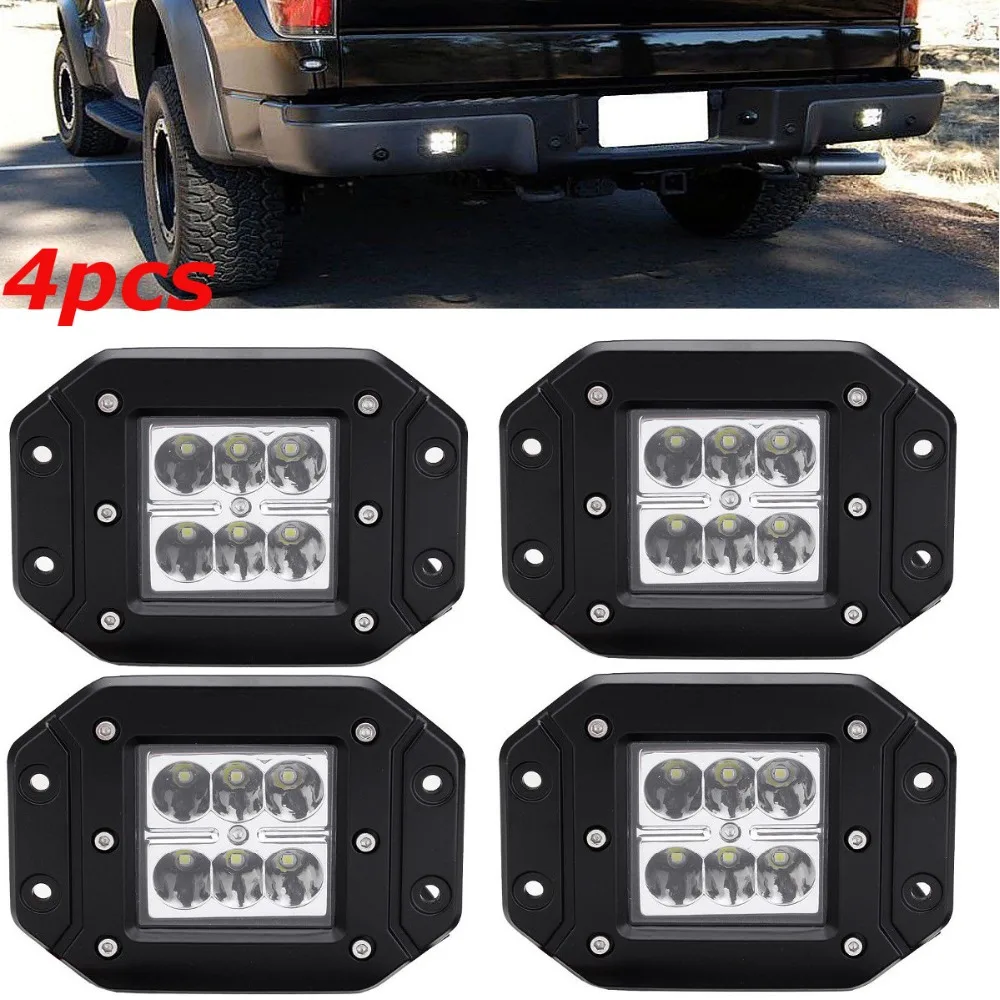 Lights DOT Approved 2Pcs 6Inch 18W Flood LED Light Bar Offroad Lights