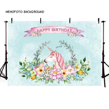 

MEHOFOTO Birthday Backdrop Photography Baby Party Banner Backdrops Flora Cake Table Decoration Photo Background for Photobooth