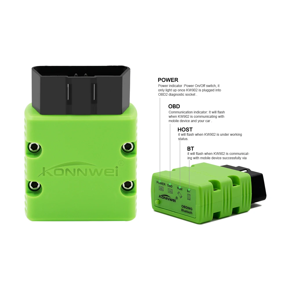 ELM327 Bluetooth Konnwei KW902 V1.5 PIC18F25K80 Авто диагностические инструменты OBD II Автомобильный