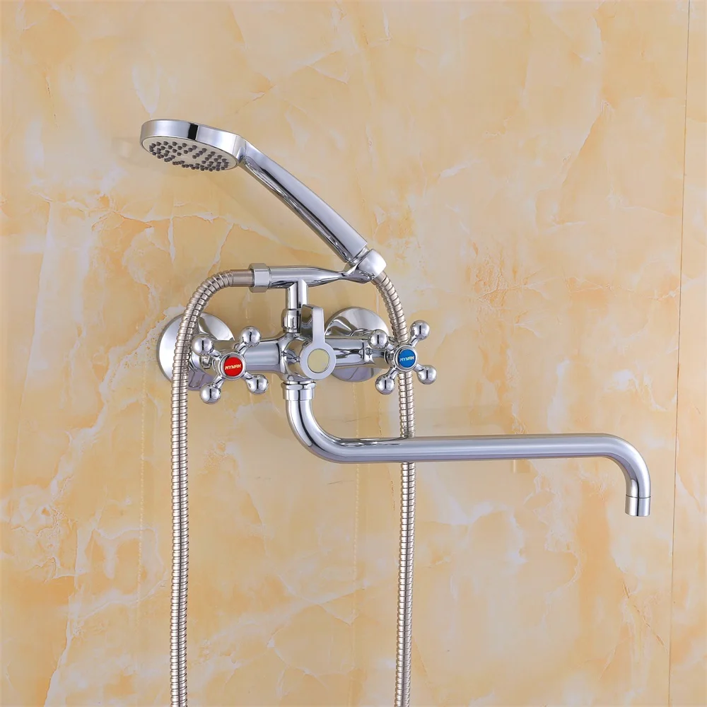 New Design 1set 30cm Silver Outlet Pipe Bath Shower Faucet Set Copper Body Shower Head Bathroom Tap Bathtub Faucet Bathtub Faucets Aliexpress