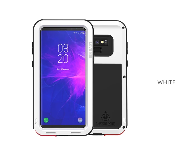 Love Mei Aluminum Metal Armor For Samsung Note 9 Shockproof Dirtproof Full Body Heavy Duty Case For Samsung Galaxy Note 9 Cover - Цвет: White