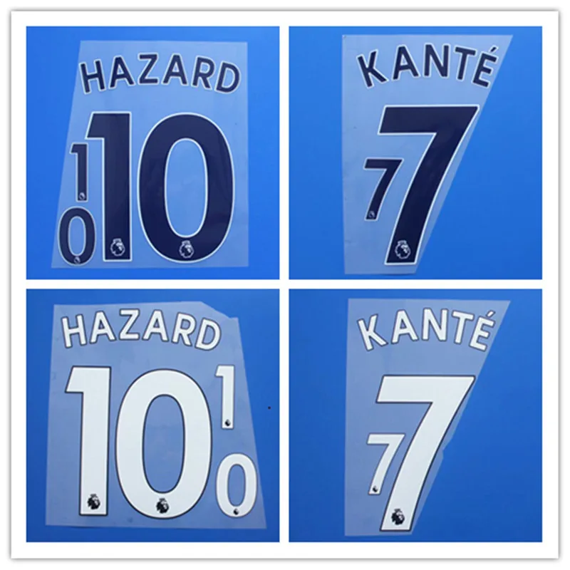 

18-19 Chelseaes JORGINHO FABREGAS KANTE HAZARD WILLIAN DAVID LUIZ PEDRO RUDIGER MORATA GIROUD number font print, patches badges