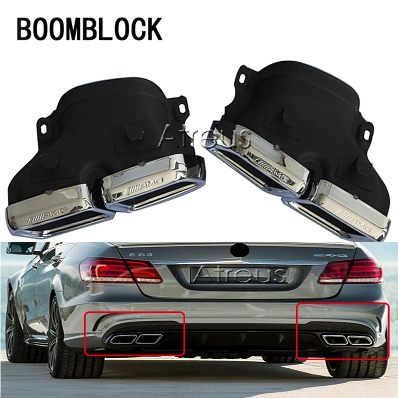 BOOMBLOCK 1 компл. для Mercedes Benz W222 W212 W205 R231 S65 S63 E63 аксессуары Chrome 304 Нержавеющая сталь автомобиль глушитель советы