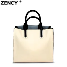 ZENCY модные женские сумки-тоут от известного бренда, сумки для покупок, женские сумки из натуральной кожи, второй слой, коровья кожа, сумка через плечо