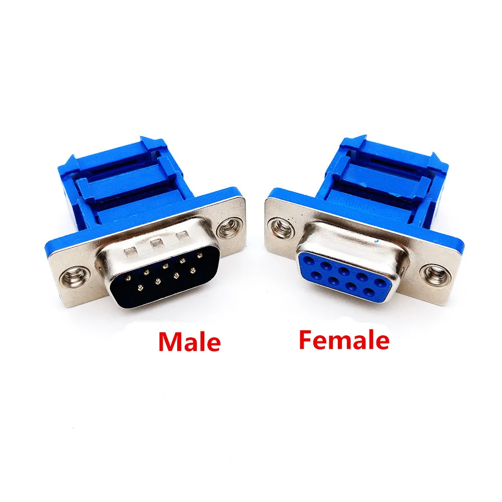 

20PCS D-SUB 9-pin DB9 Female/Male IDC crimp adapter plug for ribbon cable Blue