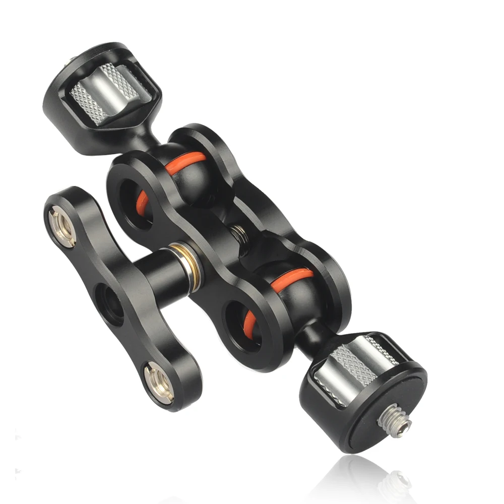 MultiFunction Dual Ball Head Hot Shoe Magic Arm Mount Adapter