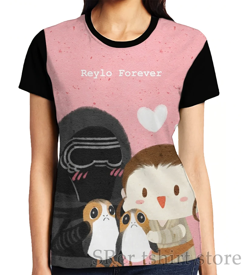 Забавная Мужская футболка с принтом, женские топы, футболка Reylo Forever Graphic, Мужская футболка с круглым вырезом и коротким рукавом, повседневные футболки