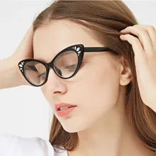 Feishini оправа для очков унисекс хрустальные модные очки оправа для женщин прозрачные очки женские кошачий глаз