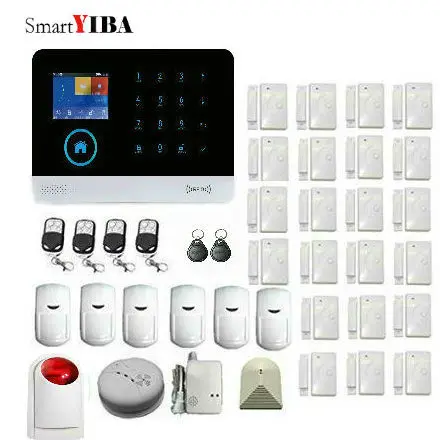 

SmartYIBA 3G WIFI IOS Android APP Control Home Security Alarm System Smart House Fire/Smoke Alarm Gas Sensor Strobe Siren Kits