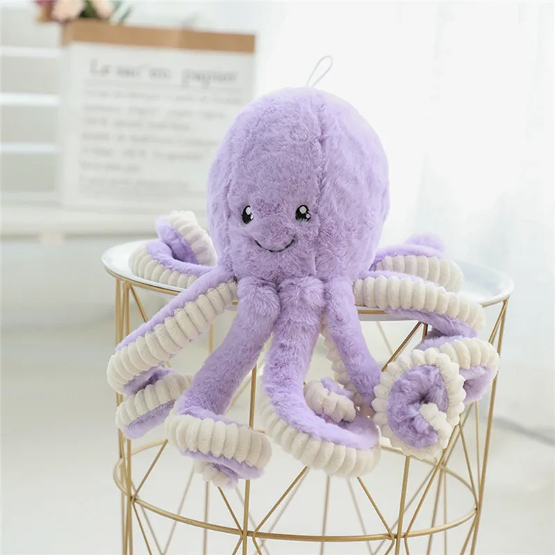 18 см плюшевые кит куклы и мягкие игрушки креативный милый осьминог игрушки плюшевый Осьминог маленький кулон морские игрушки для животных детские подарки - Цвет: Фиолетовый