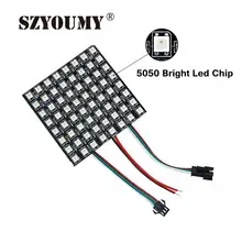 SZYOUMY DC5V 8x8/16x16/32x8 WS2812B светодиодный пиксель 2811 IC индивидуально адресуемый Светодиодный модуль RGB Светодиодный радиатор цифровая Пиксельная панель