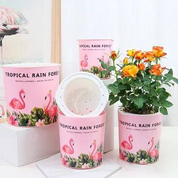 

Flamingo pattern Automatic Self Watering Flower Plants Pot Put In Floor Irrigation For Garden Gardening Flower Pots
