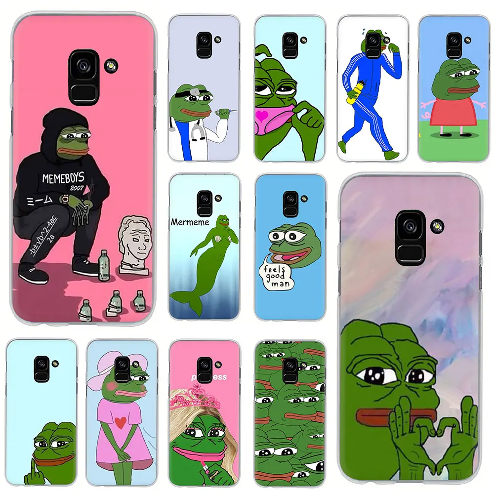 Internet Meme Smug Frog Pepe hard Phone Case for Galaxy A10 A30 A40 A50 A70 A9 A8 A7 A6 Plus 2018 A5 A3 2017 2016