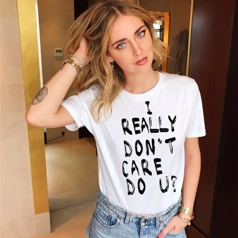 

I REALLY DON'T CARE DO U Print Women T Shirt Melania Trump The Same Style T-shirt Summer Short Sleeve Top Tee