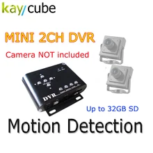 2CH безопасности автомобиля небольшой видеорегистратор SD видео/аудио рекордер сигнала камер скрытого наблюдения 2CH безопасности автомобиля мини DVR SD видео/аудио CCTV рекордер