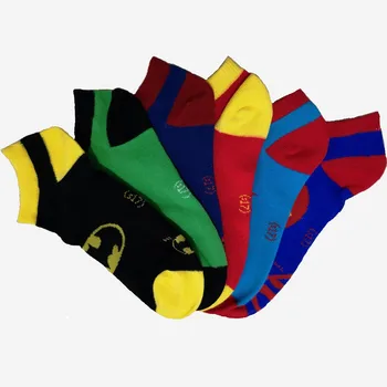 

1pair Cotton summer Cartoon Superman women American Super hero Batman Socks Breathable Couple Boat Socks men Short socks